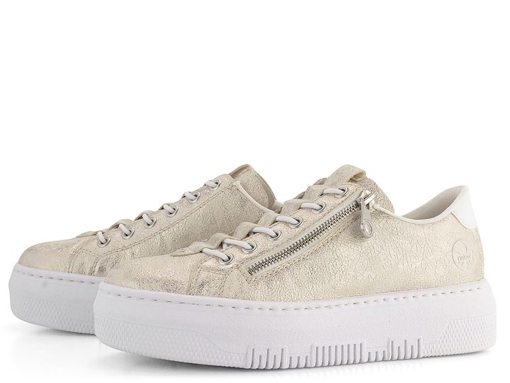 Rieker tenisky na platformě metalické zlaté M1953-60