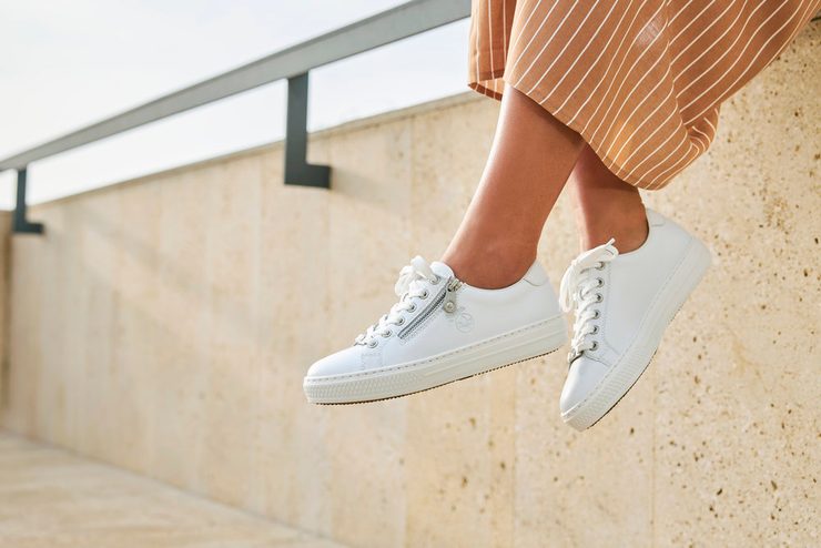 Rieker kožené biele sneakers tenisky L59L1-83