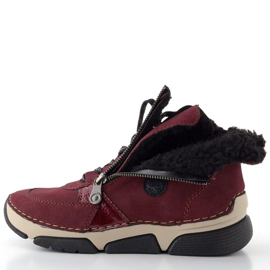 Rieker šněrovací kotník se zipem červený 45960-35