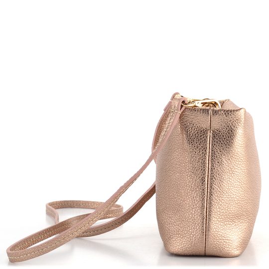 Elega mini kabelka metalická růžovozlatá/zlaté kování 69790