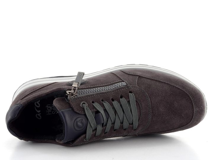 Ara širší pánské tenisky kožené Matteo Steel/Blau 11-24505-15