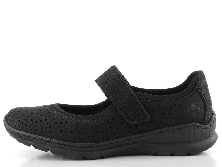 Rieker sportovnější baleríny s páskem černé N4299-00