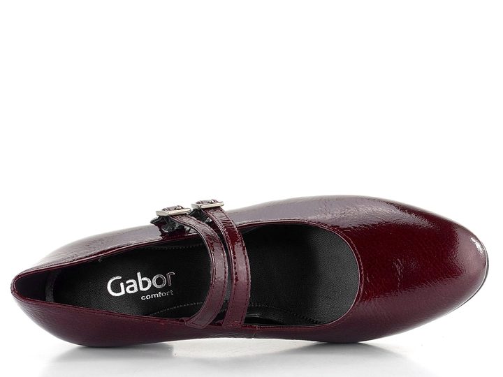 Gabor vínové lakované lodičky s priehlavkovými pásikmi 52.212.88