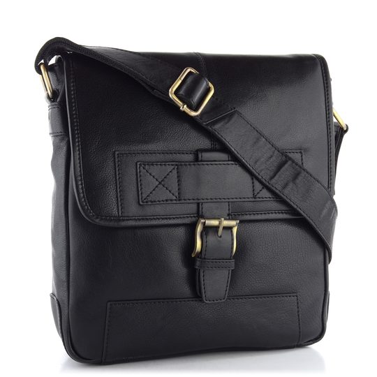 Kožená crossbody kabela černá 2089/T