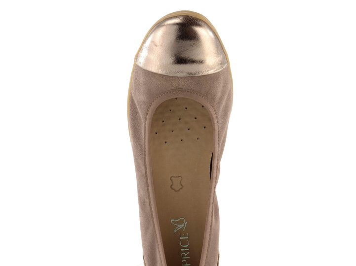 Caprice kožené baleríny Taupe Combi 9-22103-20