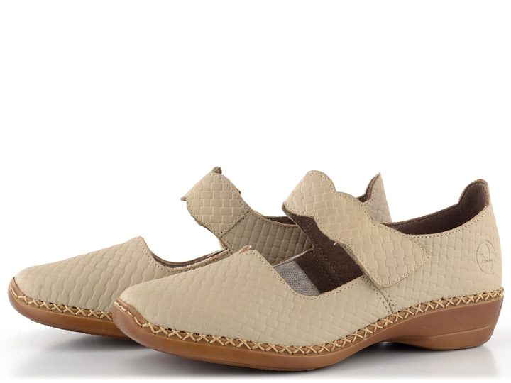 Rieker komfortné béžové baleríny 41398-60