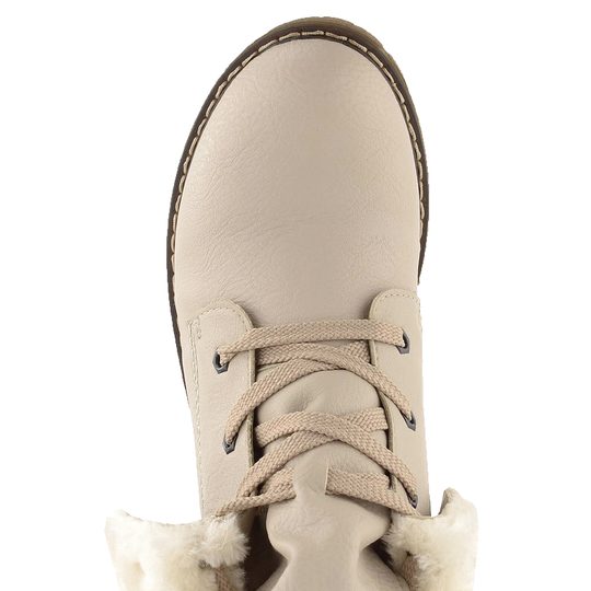 Rieker vyhrňovacia členková obuv s kožušinkou béžová Y9122-60
