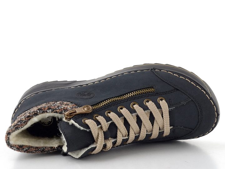 Rieker šnurovacia členková obuv s nápletom tmavo modrá 51523-14