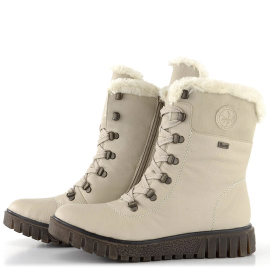 Rieker vyššia členková obuv na platforme krémová Y3424-60