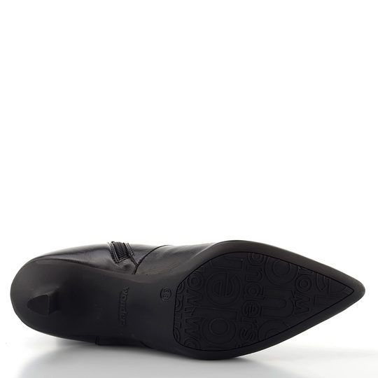 Wonders lakovaný špičatý kotník na podpatku negro G-7111