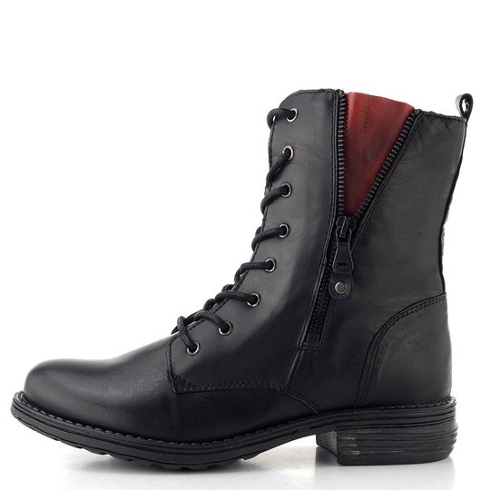 Creator šněrovací kotník se zipem Siviglia Black+Red IB 18268