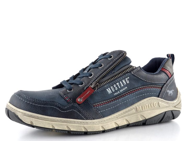 Mustang pánské modré polobotky se zipem 4160-302-008