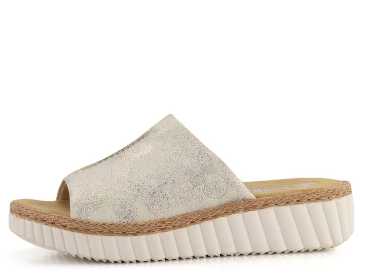 Rieker pantofle na klínku metalické 69288-60