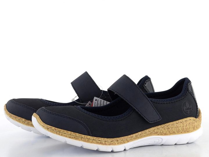 Rieker športovejšie baleríny s pásikom tmavo modré N42B0-14