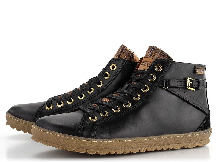 Pikolinos černý kotník s barevným jazykem 901-7312 Black