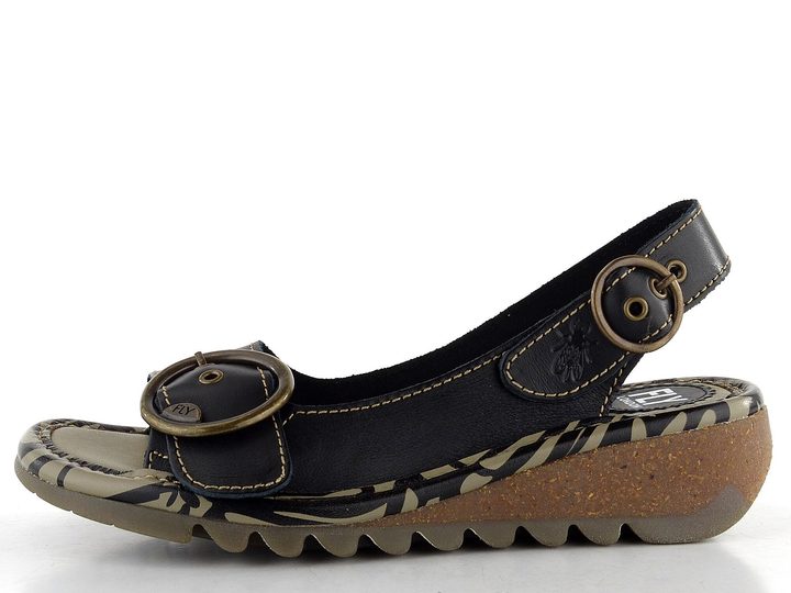 Fly London černé kožené sandály Tram P500723000