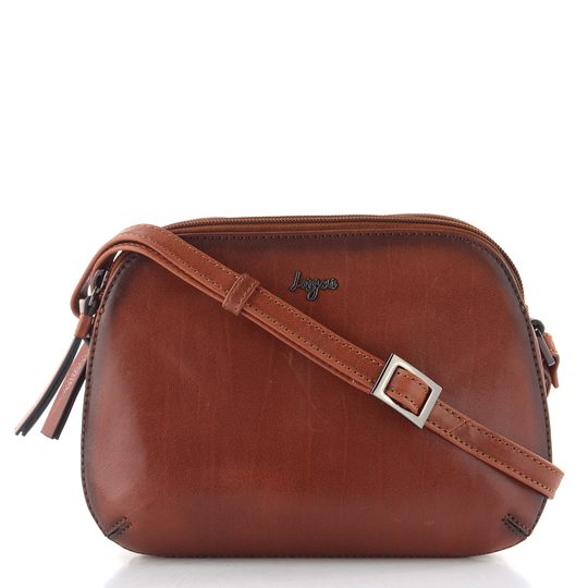 Dámská luxusní crossbody kabelka cognac LGB 189