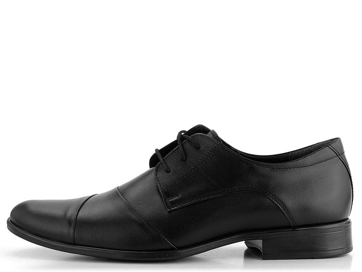 Barton celokožené černé polobotky překládané 53312