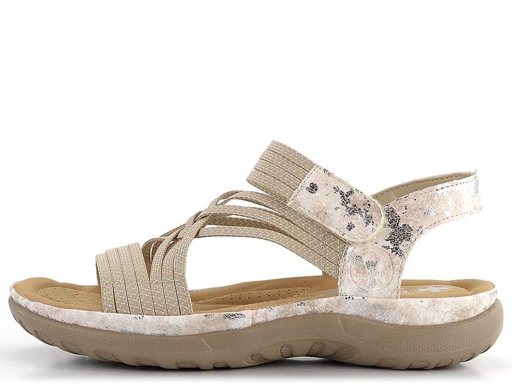 Rieker sandále s gumičkami béžové 64888-60