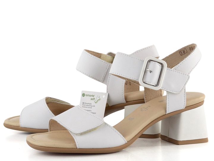 Remonte bílé kožené sandály na podpatku D1K51-80