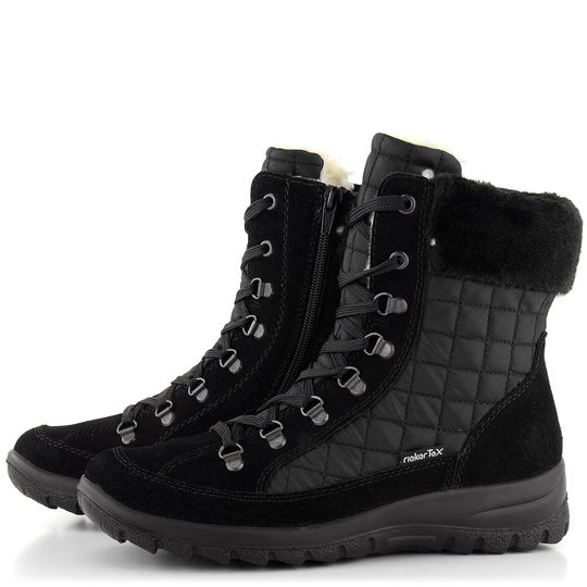 Rieker prošívaný kotník s membránou černý L7141-00