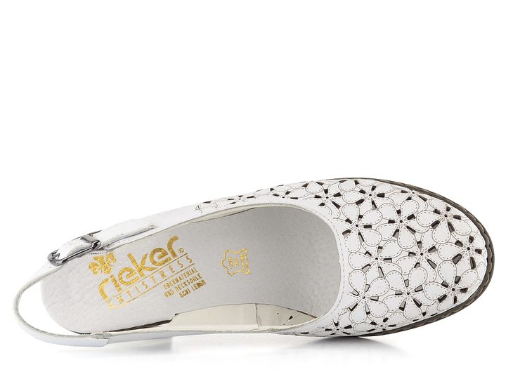 Rieker biele prerezávané lodičky s voľnou pätou 40981-80