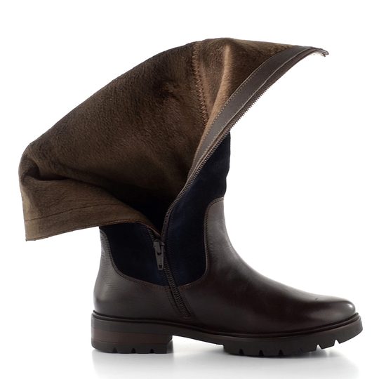 Ara kožené kozačky Cambridge cacao/blau 12-11274-13