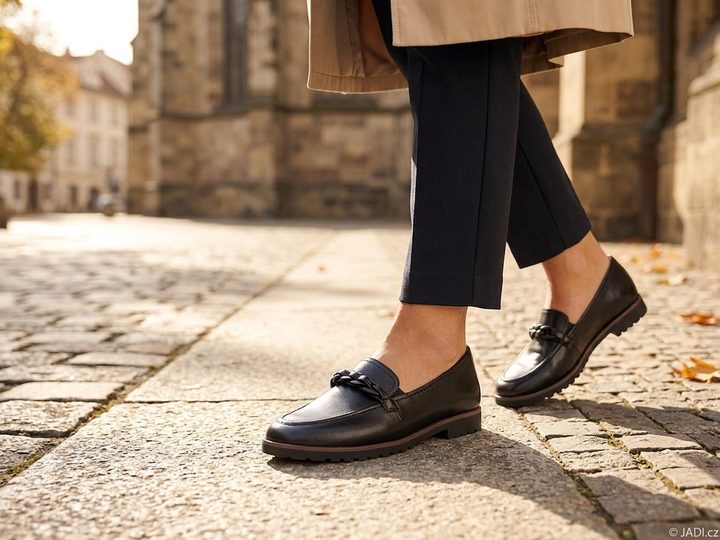 Tamaris mokasíny black leather 1-24200-42