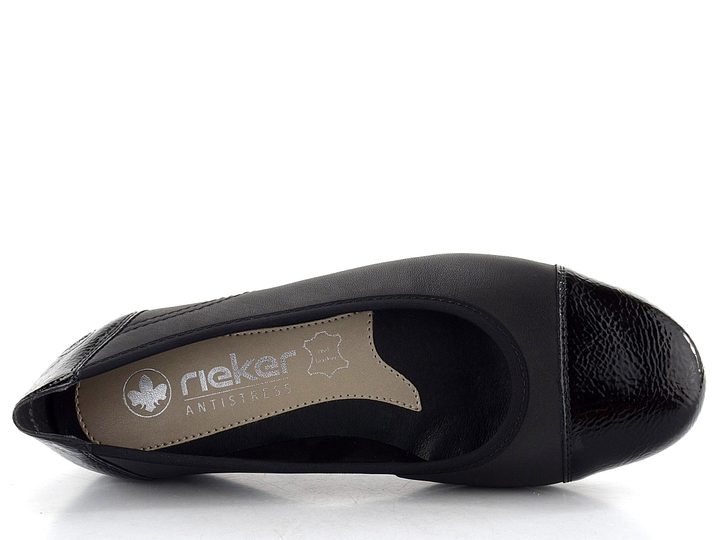 Rieker baleríny s lakovanou špičkou čierne L9351-00