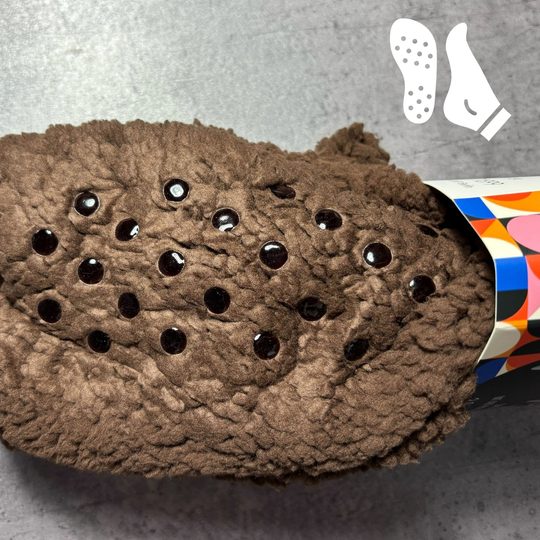 Domácí teplé ponožky uni hnědý medvídek 71899