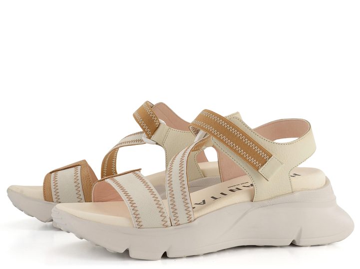 Hispanitas sandále na platforme Jamaica Desert/Nata CHV243459