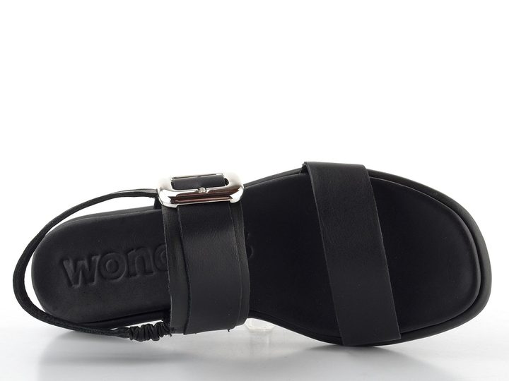 Wonders kožené páskové sandály Negro BT-8903
