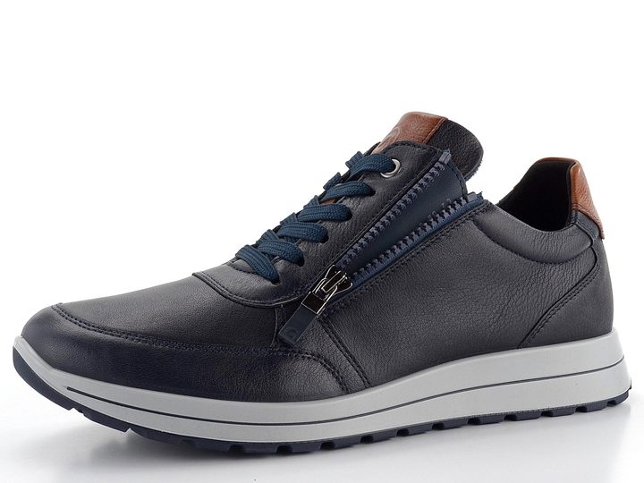 Ara širší pánské tenisky kožené Matteo Blau/Cognac 11-24501-12