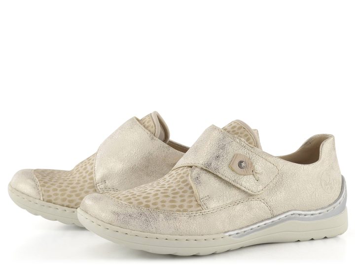 Rieker poltopánky na suchý zips metalické 48951-90