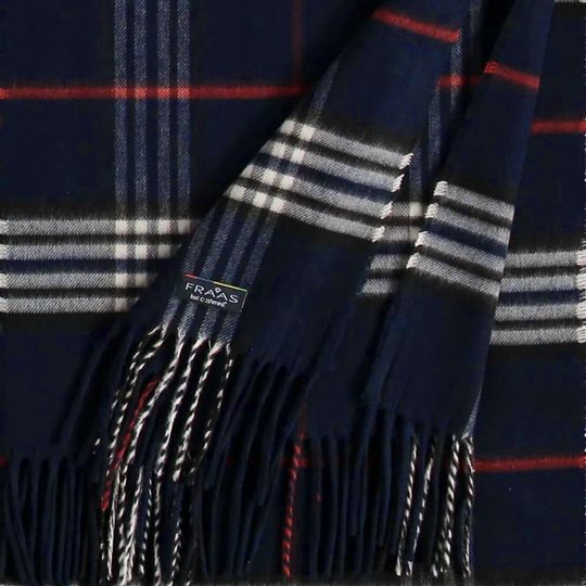 Fraas kašminkový šál s károvaným vzorem blue 625391-592