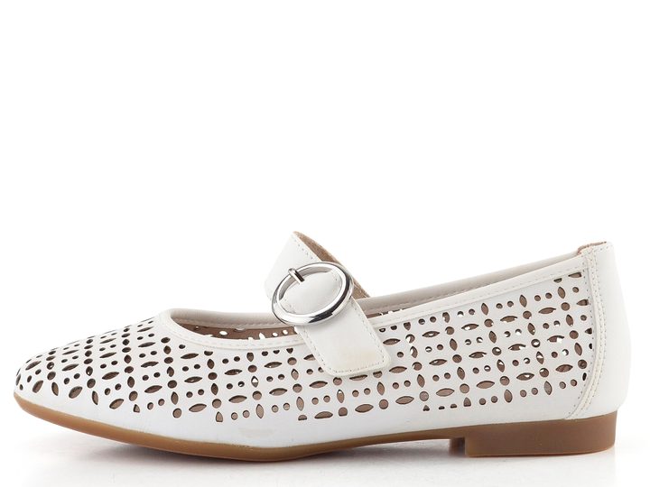 Remonte prořezávané baleríny s nártovým páskem bílé D0K16-80
