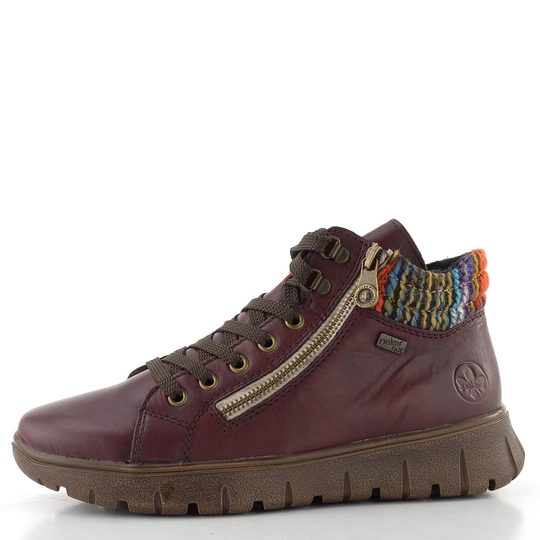 Rieker šněrovací kotník s membránou vino/orange-multi N1305-35