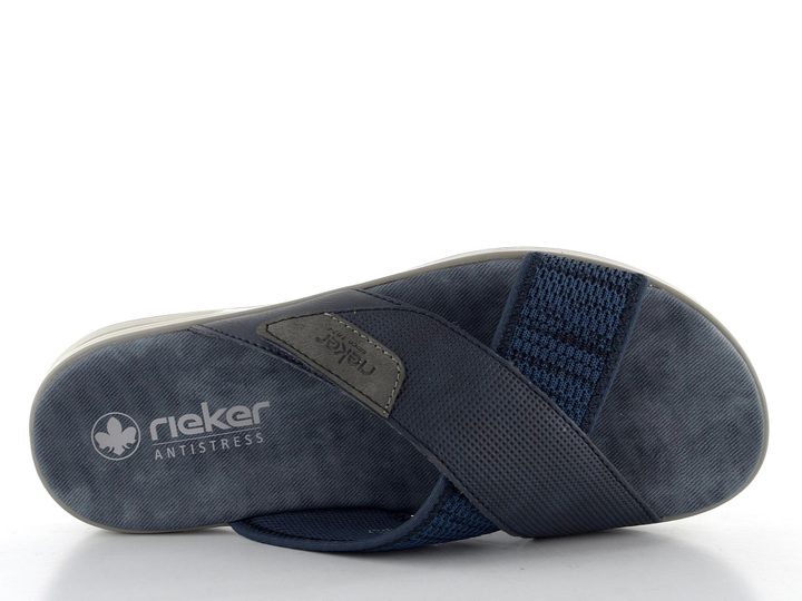 Rieker pánské pantofle s kříženými pásky modré 29083-14