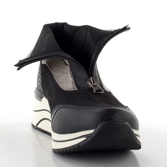 Remonte nazúvacia členková obuv čierna/strieborná D0T78-03