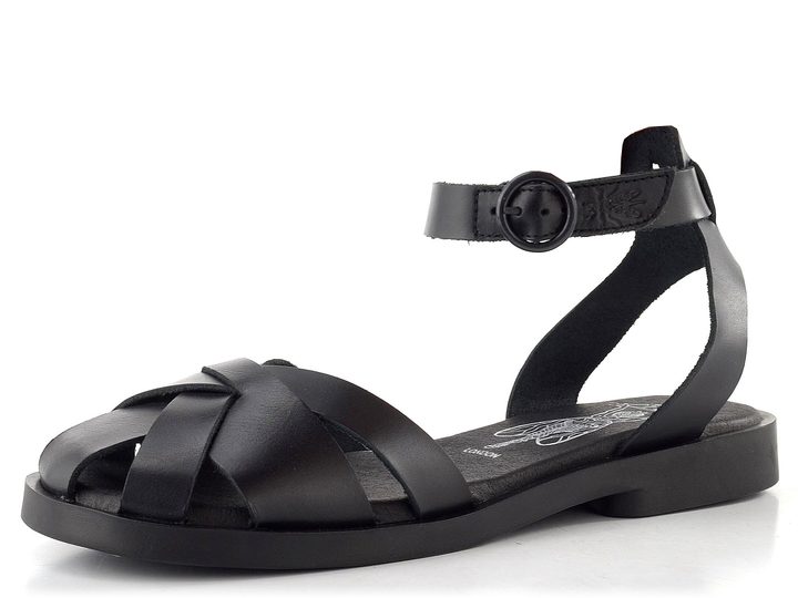 Fly London sandály s plnou špičkou black P145409000