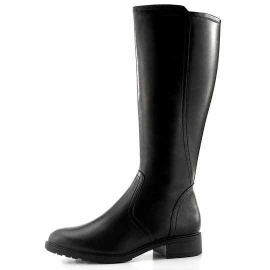 Tamaris hladké kožené kozačky black 1-25550-47