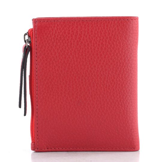 Kožená menší peněženka se zápinkou červená LG059