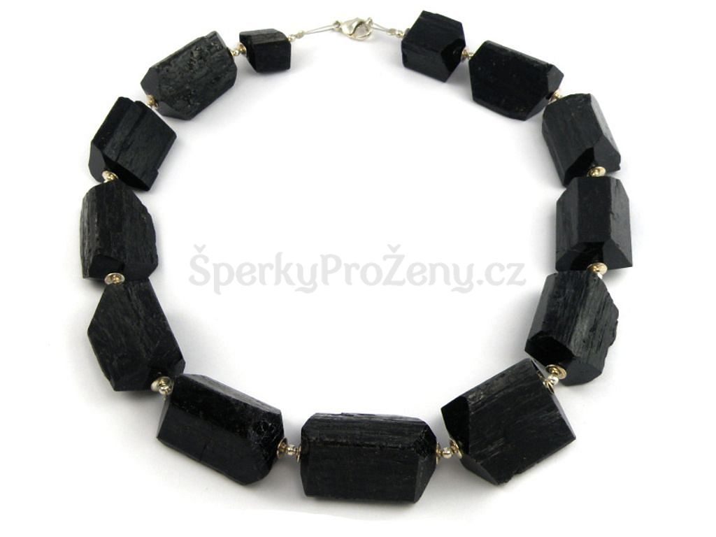 Černý turmalín masivní náhrdelník - Šperky pro ženy
