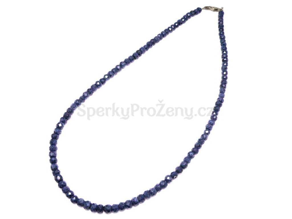 Náhrdelník Safír modrý facetovaný - Náhrdelník s facetovanými modrými safíry  - Šperky pro ženy