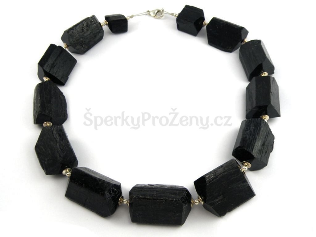 Černý turmalín masivní náhrdelník - Šperky pro ženy