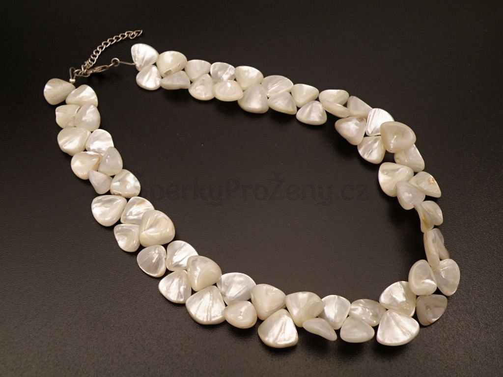Náhrdelník perleť bílá - perleťový náhrdelník - Šperky pro ženy
