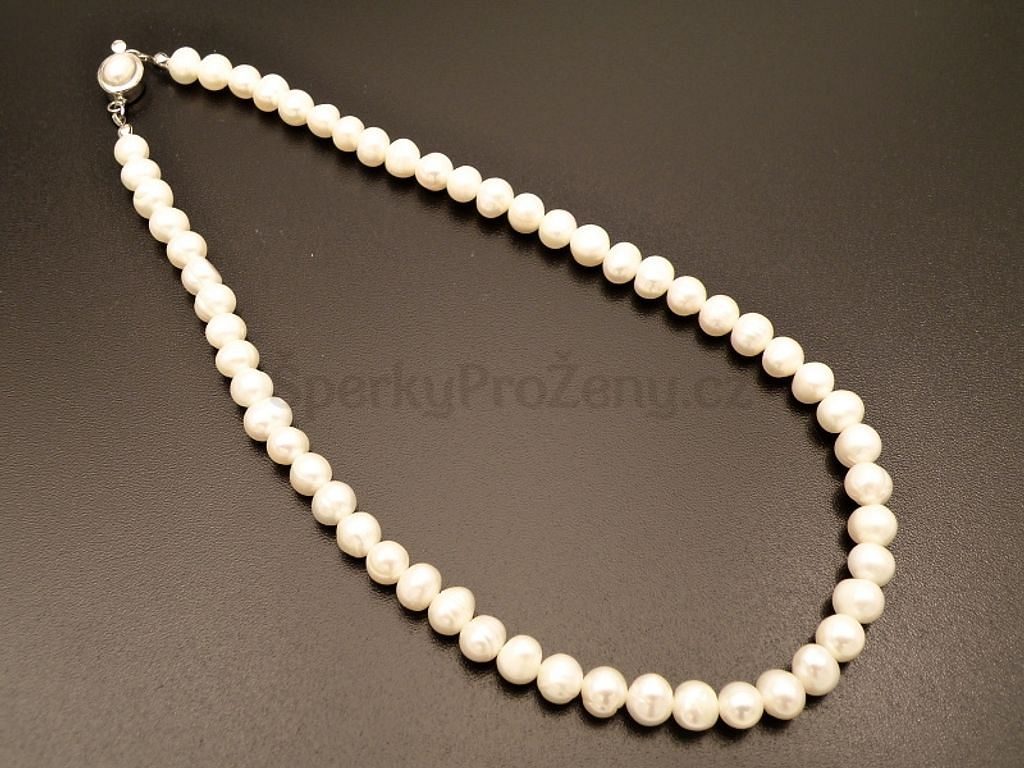Náhrdelník perly bílé - perlový náhrdelník - Šperky pro ženy
