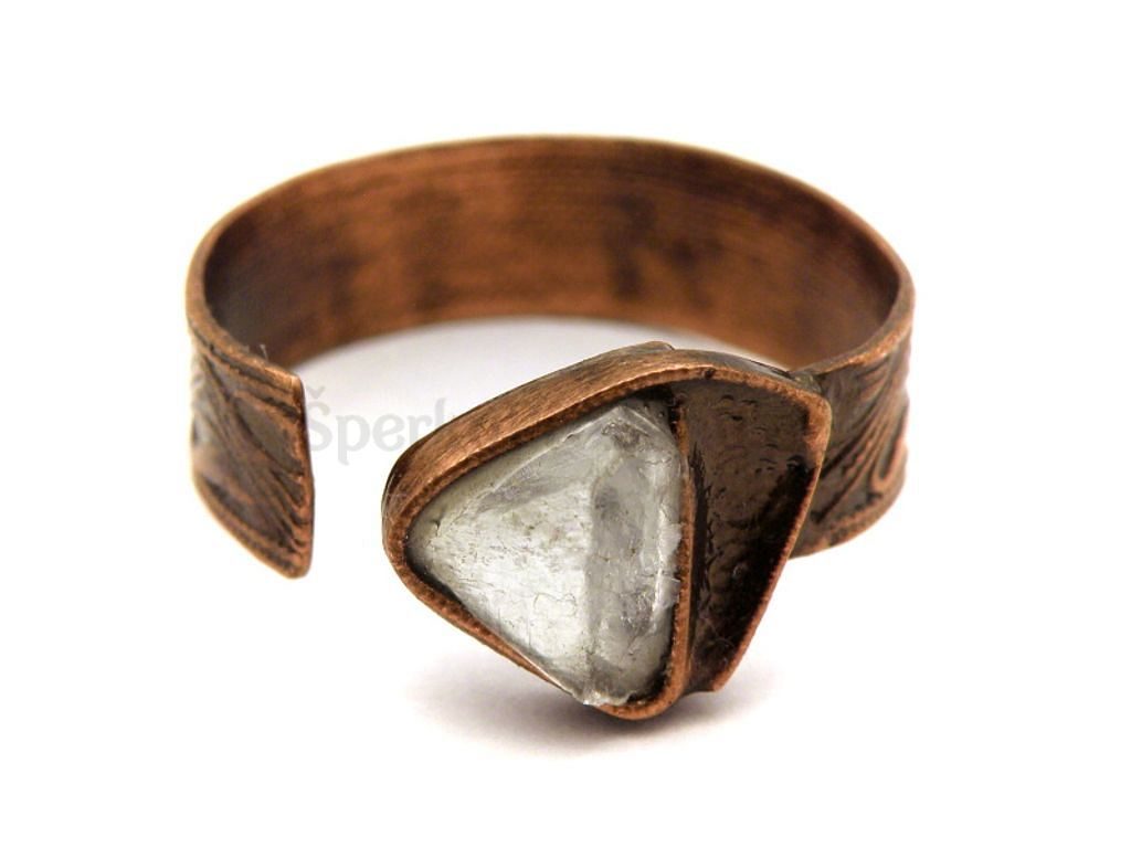 Prsten Fluorit staroměď velký VEGA - Velký prsten staroměď s fluoritem -  Šperky pro ženy