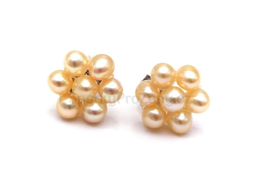 Náušnice Perly kytička - perlové - Šperky pro ženy
