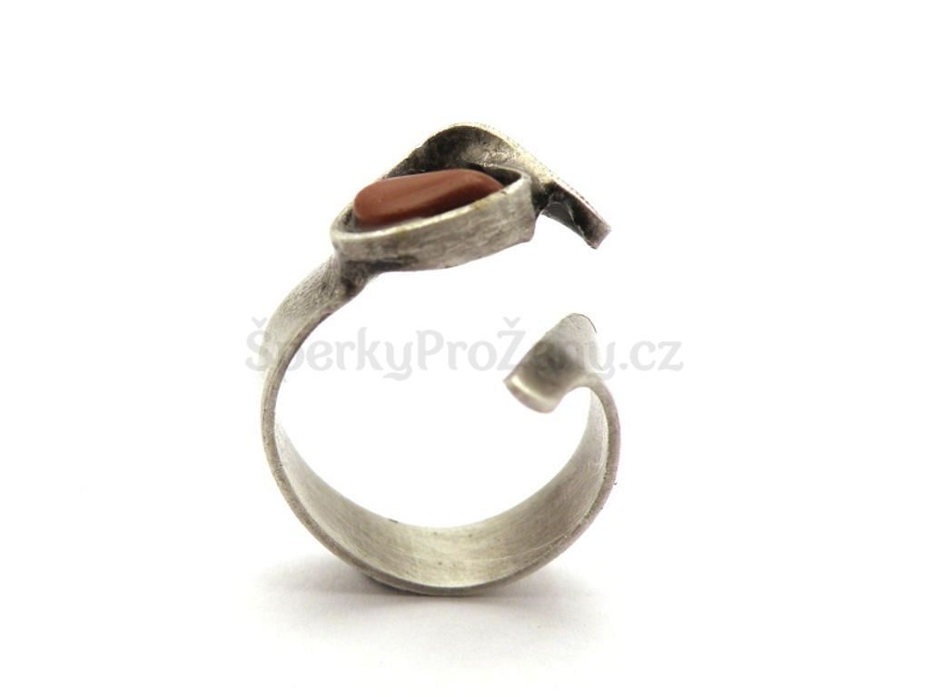 Prsten jaspis tmavočervený VEGA - prstýnek s jaspisem - Šperky pro ženy